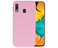 BAOHU Hoesje Geschikt voor de Samsung Galaxy A30 - Backcover Color Telefoonhoesje - Roze