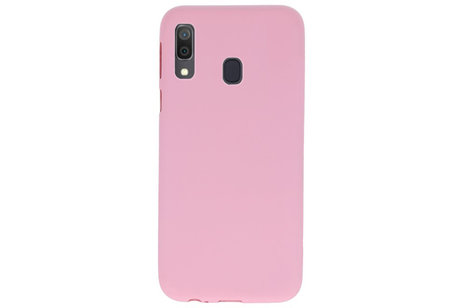 BAOHU Hoesje Geschikt voor de Samsung Galaxy A30 - Backcover Color Telefoonhoesje - Roze