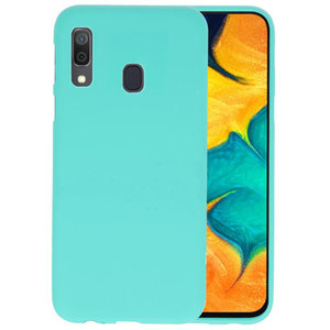 BAOHU Hoesje Geschikt voor de Samsung Galaxy A30 - Backcover Color Telefoonhoesje - Turquoise