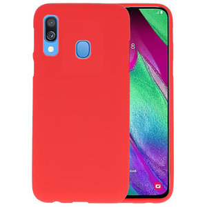 BAOHU Hoesje Geschikt voor de Samsung Galaxy A40 - Backcover Color Telefoonhoesje - Rood