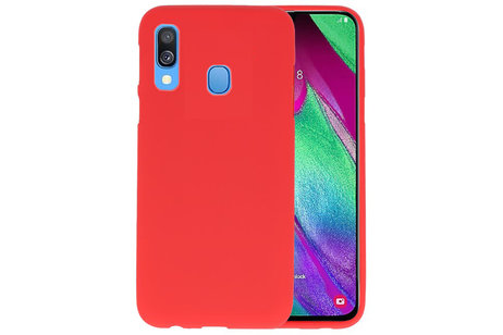 BAOHU Hoesje Geschikt voor de Samsung Galaxy A40 - Backcover Color Telefoonhoesje - Rood