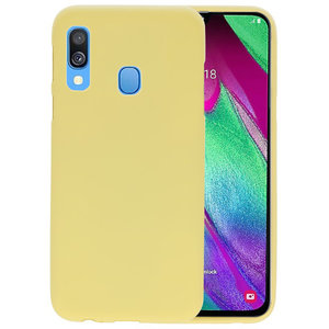 BAOHU Hoesje Geschikt voor de Samsung Galaxy A40 - Backcover Color Telefoonhoesje - Geel