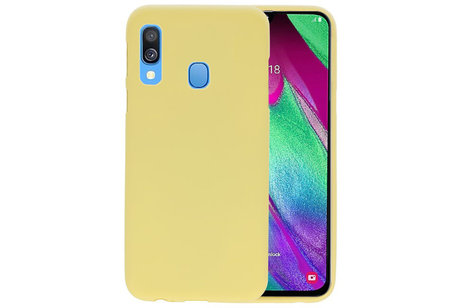 BAOHU Hoesje Geschikt voor de Samsung Galaxy A40 - Backcover Color Telefoonhoesje - Geel