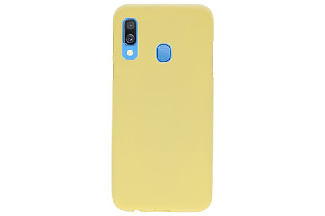 BAOHU Hoesje Geschikt voor de Samsung Galaxy A40 - Backcover Color Telefoonhoesje - Geel