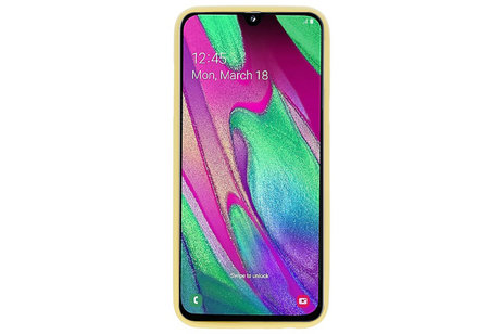 BAOHU Hoesje Geschikt voor de Samsung Galaxy A40 - Backcover Color Telefoonhoesje - Geel