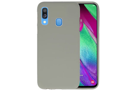 BAOHU Hoesje Geschikt voor de Samsung Galaxy A40 - Backcover Color Telefoonhoesje - Grijs