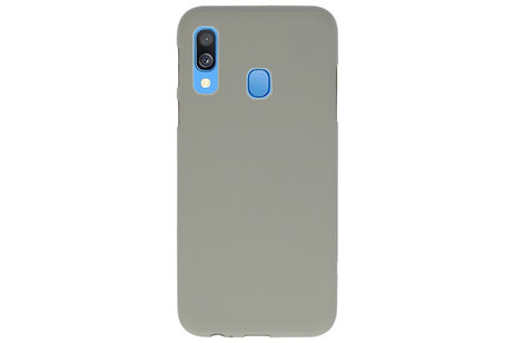 BAOHU Hoesje Geschikt voor de Samsung Galaxy A40 - Backcover Color Telefoonhoesje - Grijs