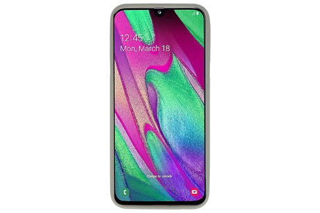 BAOHU Hoesje Geschikt voor de Samsung Galaxy A40 - Backcover Color Telefoonhoesje - Grijs