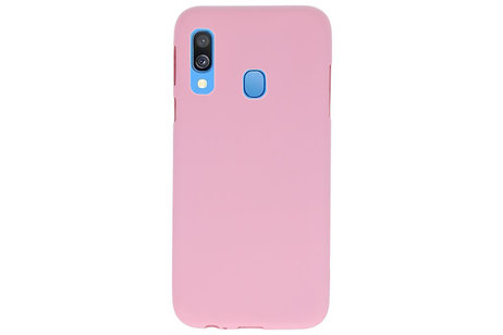 BAOHU Hoesje Geschikt voor de Samsung Galaxy A40 - Backcover Color Telefoonhoesje - Roze