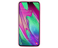 BAOHU Hoesje Geschikt voor de Samsung Galaxy A40 - Backcover Color Telefoonhoesje - Roze