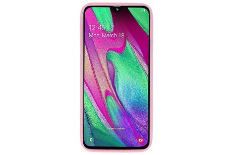 BAOHU Hoesje Geschikt voor de Samsung Galaxy A40 - Backcover Color Telefoonhoesje - Roze