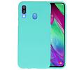 BAOHU Hoesje Geschikt voor de Samsung Galaxy A40 - Backcover Color Telefoonhoesje - Turquoise