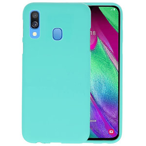 BAOHU Hoesje Geschikt voor de Samsung Galaxy A40 - Backcover Color Telefoonhoesje - Turquoise