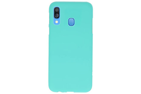 BAOHU Hoesje Geschikt voor de Samsung Galaxy A40 - Backcover Color Telefoonhoesje - Turquoise