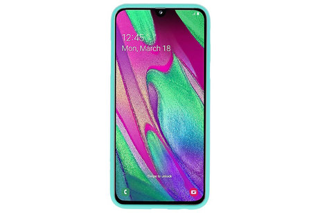 BAOHU Hoesje Geschikt voor de Samsung Galaxy A40 - Backcover Color Telefoonhoesje - Turquoise