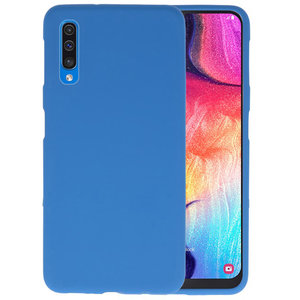 BAOHU Hoesje Geschikt voor de Samsung Galaxy A50 - Backcover Color Telefoonhoesje - Navy