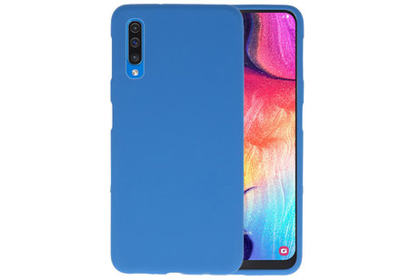 BAOHU Hoesje Geschikt voor de Samsung Galaxy A50 - Backcover Color Telefoonhoesje - Navy