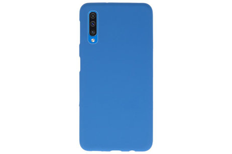 BAOHU Hoesje Geschikt voor de Samsung Galaxy A50 - Backcover Color Telefoonhoesje - Navy