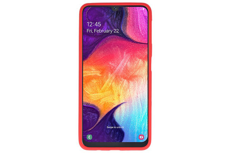 BAOHU Hoesje Geschikt voor de Samsung Galaxy A50 - Backcover Color Telefoonhoesje - Rood