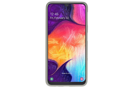 BAOHU Hoesje Geschikt voor de Samsung Galaxy A50 - Backcover Color Telefoonhoesje - Grijs