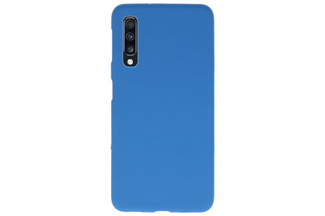 BAOHU Hoesje Geschikt voor de Samsung Galaxy A70 - Backcover Color Telefoonhoesje - Navy
