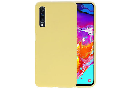 BAOHU Hoesje Geschikt voor de Samsung Galaxy A70 - Backcover Color Telefoonhoesje - Geel