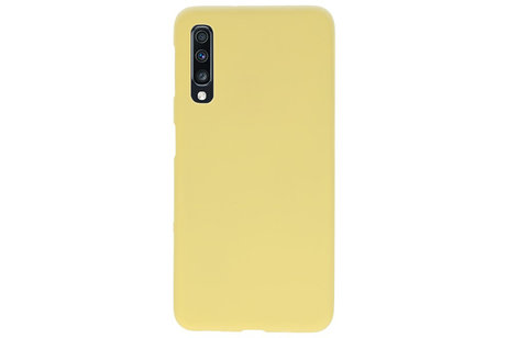 BAOHU Hoesje Geschikt voor de Samsung Galaxy A70 - Backcover Color Telefoonhoesje - Geel