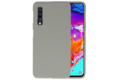 BAOHU Hoesje Geschikt voor de Samsung Galaxy A70 - Backcover Color Telefoonhoesje - Grijs