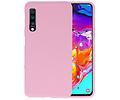 BAOHU Hoesje Geschikt voor de Samsung Galaxy A70 - Backcover Color Telefoonhoesje - Roze