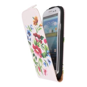 Bloem Flip Hoes - Hoesje Geschikt voor Samsung Galaxy S3 I9300
