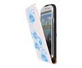 Blauwe Bloem Flip Hoes voor de Samsung Galaxy S3 I9300