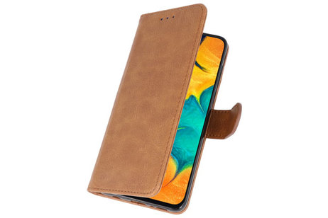 BAOHU Hoesje Geschikt voor Samsung Galaxy A30 - Kaarthouder Book Case Telefoonhoesje - Bruin