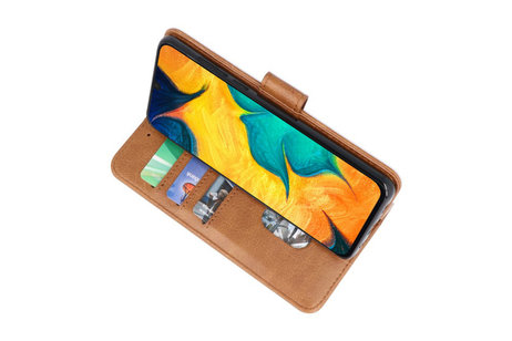 BAOHU Hoesje Geschikt voor Samsung Galaxy A30 - Kaarthouder Book Case Telefoonhoesje - Bruin