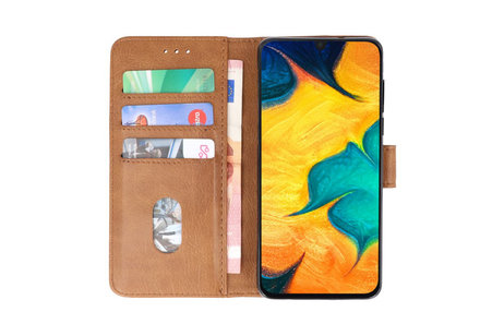 BAOHU Hoesje Geschikt voor Samsung Galaxy A30 - Kaarthouder Book Case Telefoonhoesje - Bruin