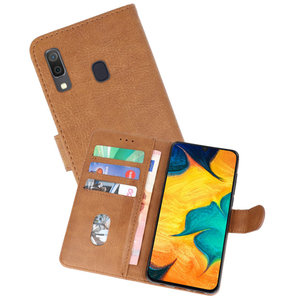 BAOHU Hoesje Geschikt voor Samsung Galaxy A30 - Kaarthouder Book Case Telefoonhoesje - Bruin