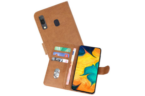 BAOHU Hoesje Geschikt voor Samsung Galaxy A30 - Kaarthouder Book Case Telefoonhoesje - Bruin