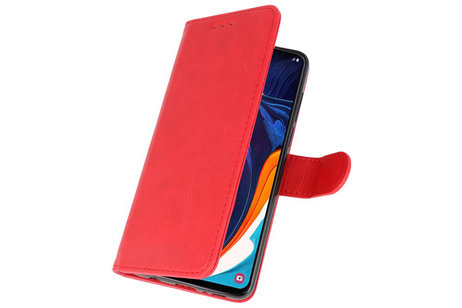 BAOHU Hoesje Geschikt voor Samsung Galaxy A60 - Kaarthouder Book Case Telefoonhoesje - Rood