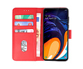 BAOHU Hoesje Geschikt voor Samsung Galaxy A60 - Kaarthouder Book Case Telefoonhoesje - Rood