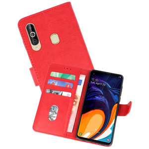 BAOHU Hoesje Geschikt voor Samsung Galaxy A60 - Kaarthouder Book Case Telefoonhoesje - Rood