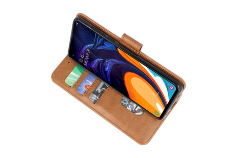 BAOHU Hoesje Geschikt voor Samsung Galaxy A60 - Kaarthouder Book Case Telefoonhoesje - Bruin