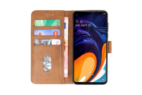 Samsung Galaxy A60 Hoesje Kaarthouder Book Case Telefoonhoesje Bruin