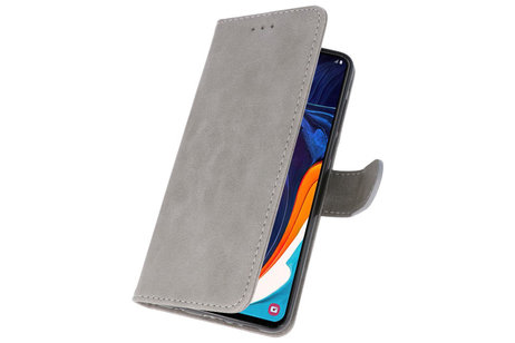 Samsung Galaxy A60 Hoesje Kaarthouder Book Case Telefoonhoesje Grijs