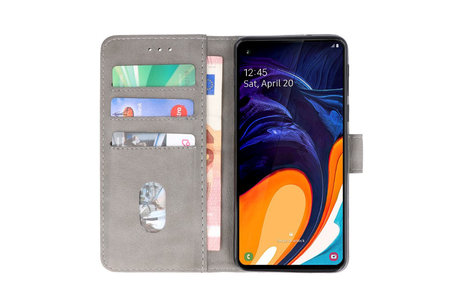 BAOHU Hoesje Geschikt voor Samsung Galaxy A60 - Kaarthouder Book Case Telefoonhoesje - Grijs