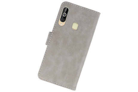 BAOHU Hoesje Geschikt voor Samsung Galaxy A60 - Kaarthouder Book Case Telefoonhoesje - Grijs