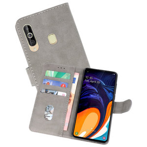 Samsung Galaxy A60 Hoesje Kaarthouder Book Case Telefoonhoesje Grijs