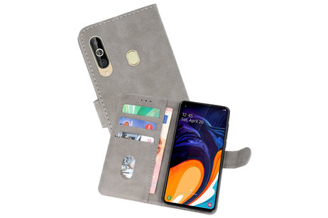 BAOHU Hoesje Geschikt voor Samsung Galaxy A60 - Kaarthouder Book Case Telefoonhoesje - Grijs