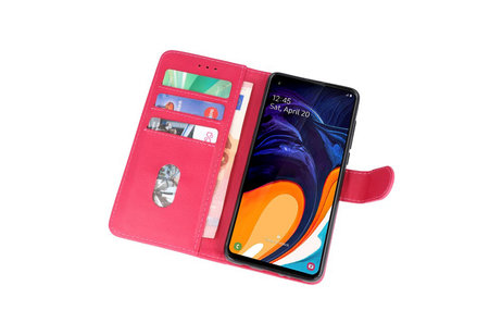 Hoesje Geschikt voor Samsung Galaxy A60 - Kaarthouder Book Case Telefoonhoesje - Roze