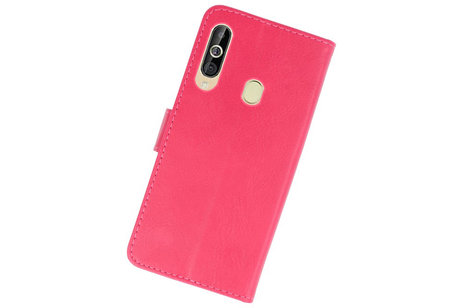 Hoesje Geschikt voor Samsung Galaxy A60 - Kaarthouder Book Case Telefoonhoesje - Roze