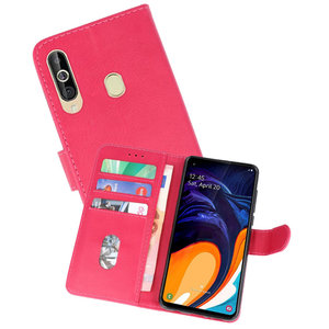 Hoesje Geschikt voor Samsung Galaxy A60 - Kaarthouder Book Case Telefoonhoesje - Roze