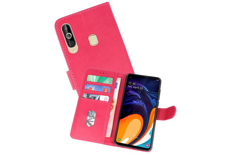 Hoesje Geschikt voor Samsung Galaxy A60 - Kaarthouder Book Case Telefoonhoesje - Roze